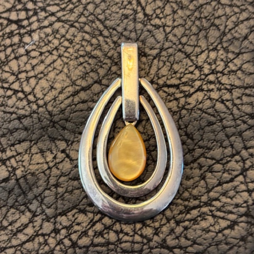 Vintage Mexico sterling silver/stone Pendant-Signed